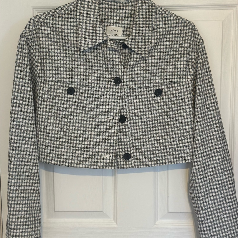 Women's Black and White Checkered Crop Top - Picture 3 of 4
